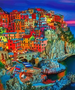 Cinque Terre Colorful Houses paint by number