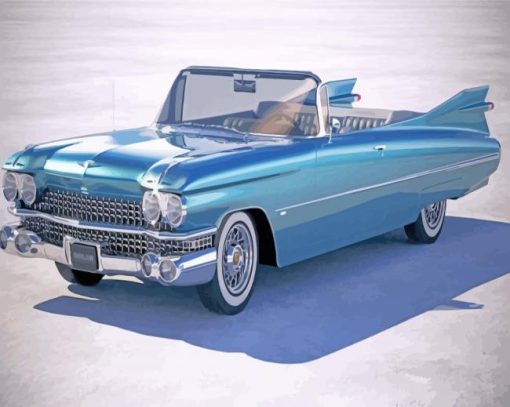 Classic Blue Cadilac paint by number