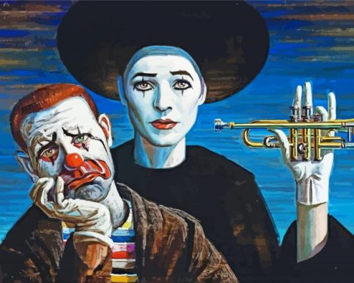 Clown Trumpet Player paint by numbers
