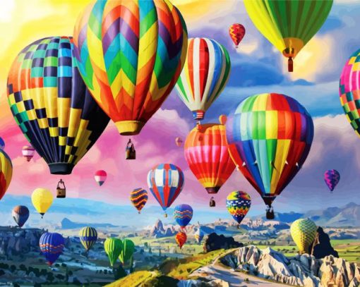 Colorful Airballoons paint by numbers