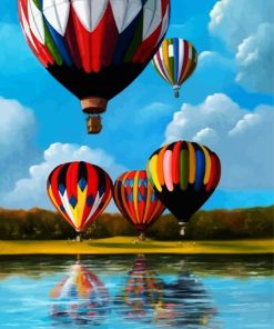Colorful Hot Airballoons paint by numbers
