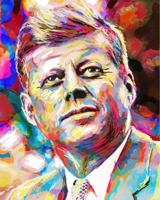 Colorful John F Kennedy paint by number