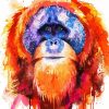 Colorful Orangutan Art paint by number