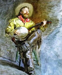 Cowboy Singing Art paint by number
