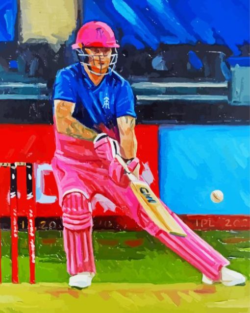 Cricket Match Art paint by numbers