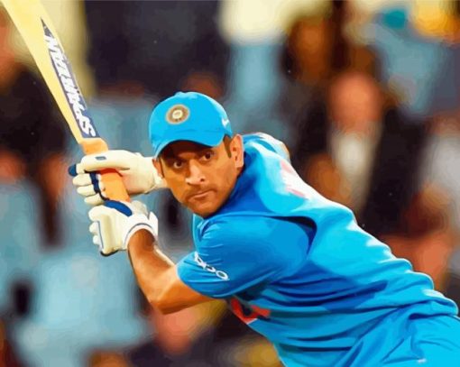 Cricketer Dhoni paint by number
