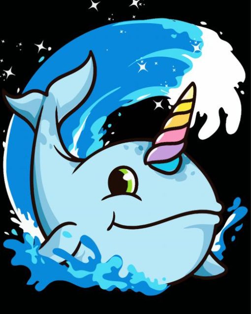 Cute Narwhal paint by number