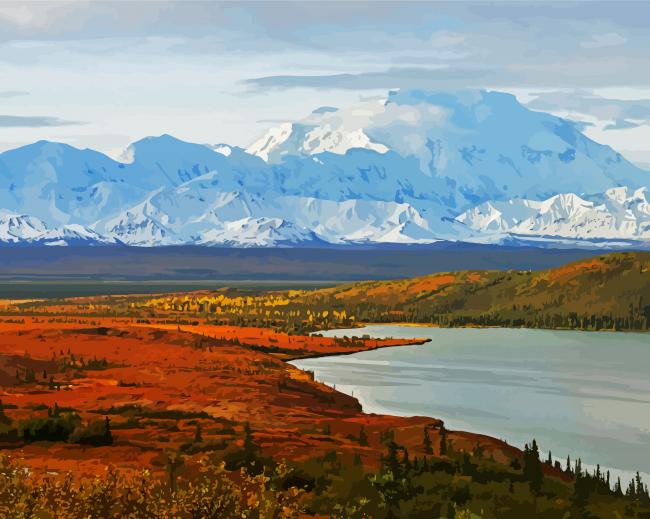 Denali National Park And Preserve Alaska paint by number
