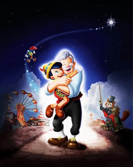 Disney Cartoon Pinocchio paint by number