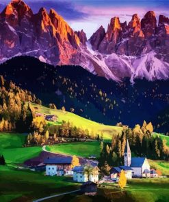 Dolomites Nature Scene paint by number