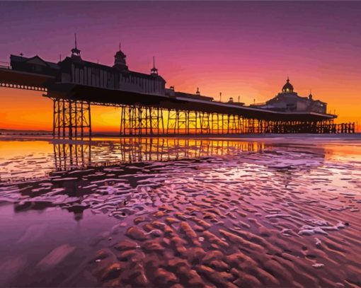 Eastbourne Pier Sunset paint by number