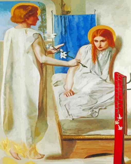 Ecce Ancilla Domini By Rossetti paint by numbers