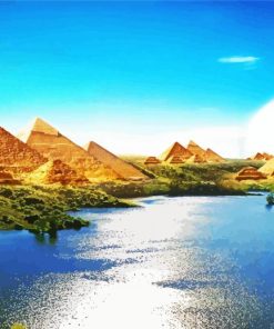 Egypt Pyramids Nile River paint by number