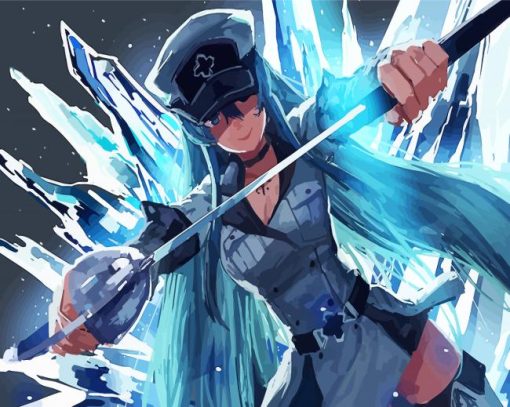 Esdeath Akame Ga Kill paint by numbers