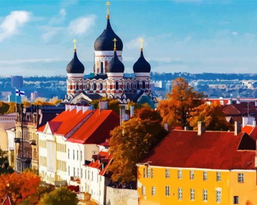 Estonia Tallin City paint by numbers