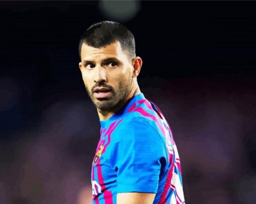 FC Barcelona Player Sergio Aguero paint by numbers