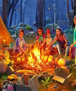 Family Campfire paint by numbers