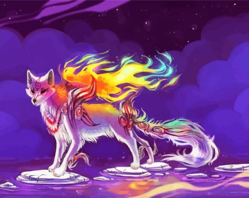 Fantasy Kitsune Fox paint by number