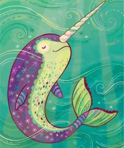 Fantasy Narwhal paint by number