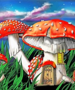 Fantasy Light Toadstools paint by numbers