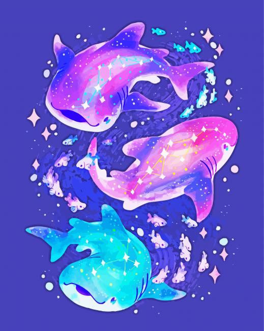 Fantasy Whale Sharks paint by numbers