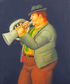 Fat Trumpet Player paint by numbers