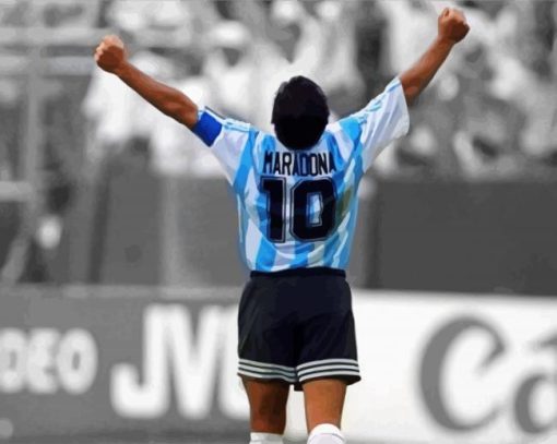 Footballer Maradona paint by number