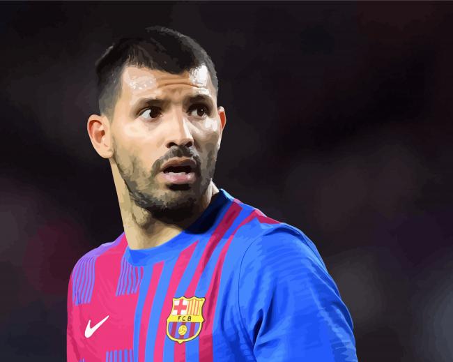 Footballer Sergio Aguero paint by numbers