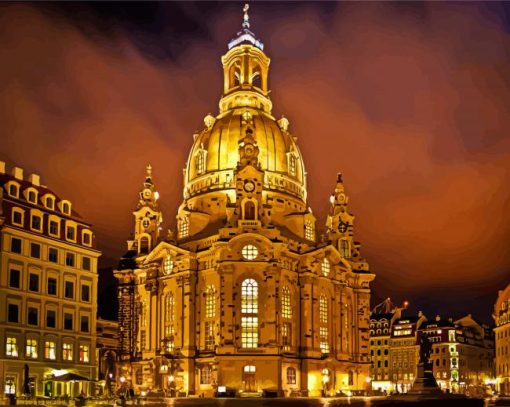 Frauenkirche Dresden Church paint by numbers
