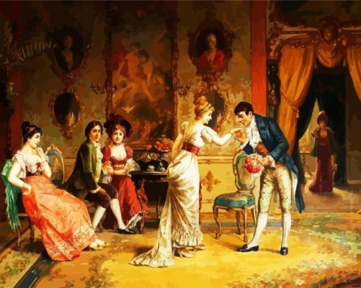 Gallant Scene In Rococo paint by numbers