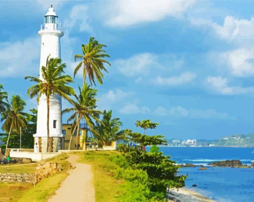 Galle Fort Lighthouse Sri Lanka paint by number