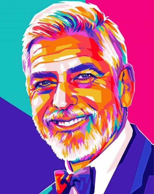 George Clooney Pop Art paint by number