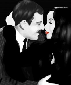 Gomez And Morticia Addams paint by numbers
