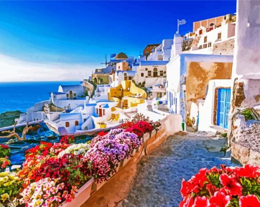Greece Thira City paint by numbers