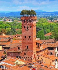 Guinigi Tower Lucca paint by number