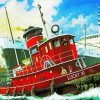 Harbour Tugboat Ship paint by number