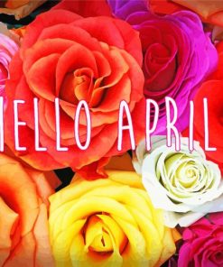 Hello April Flowers paint by numbers