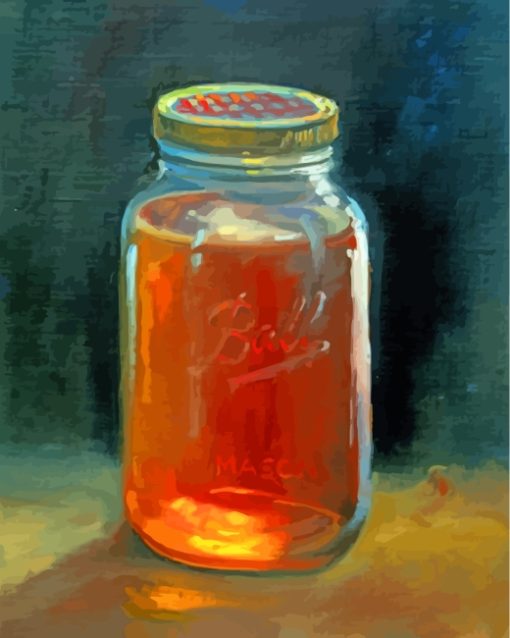 Honey Glass Jar paint by number