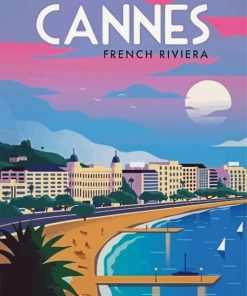 Cannes France Poster paint by numbers