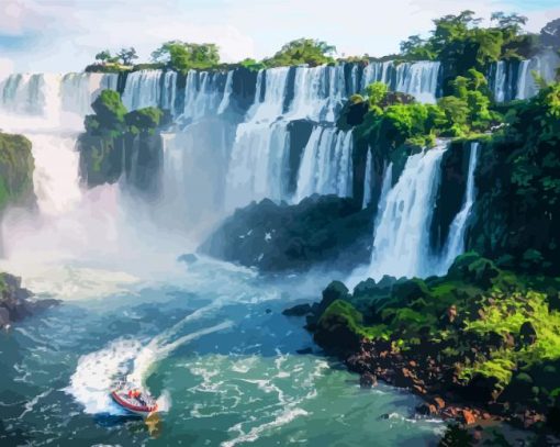 Iguazu Falls Argentina paint by number