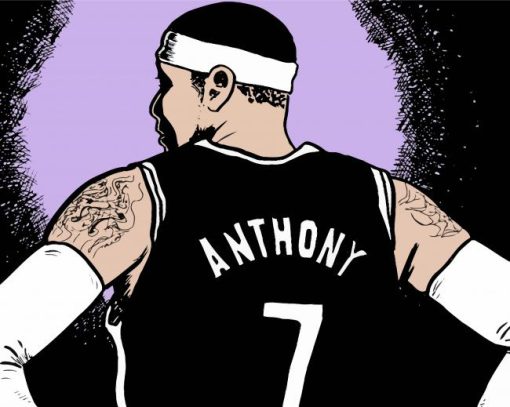 Illustration Carmelo Anthony Player paint by number