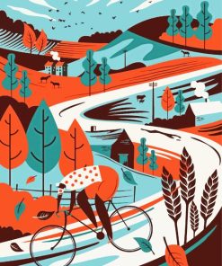 Illustration Cyclist paint by number