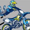 Illustration Dirt Bike paint by number