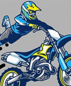 Illustration Dirt Bike paint by number