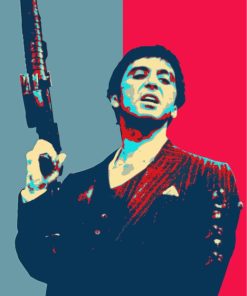 Illustration Tony Montana Scarface paint by number