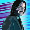 Illustration Keanu Reeves paint by number