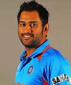 Indian Cricketer Dhoni paint by number