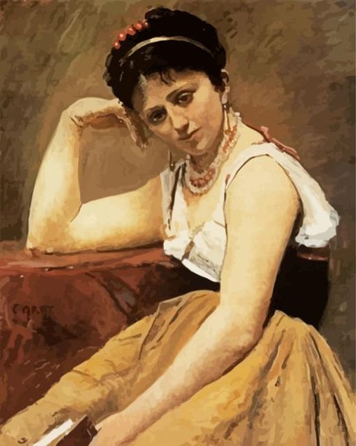 Interrupted Reading By Corot paint by number