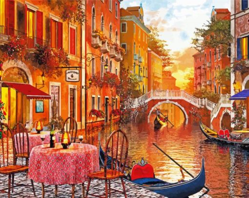 Italy Venice Canal paint by number
