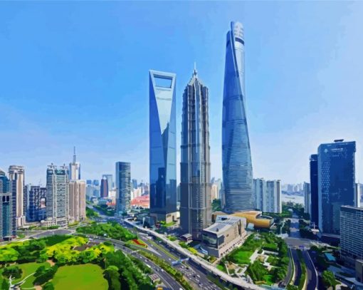 Jin Mao Tower Shanghai paint by number